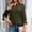 Green, variant on Women's Mini Flaare 3/4 Sleeve Tops Fall Fashion Henley Shirts Soft Solid Button Ribbed Knit Casual Basic Tops Blouse Navy XX-Large