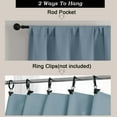 thumbnail image 5 of Patin Stone Blue Blackout Curtains 90 Inches Long 2 Pcs, Rod Pocket Room Darkening Decor Window Curtains for Bedroom, Soft Privacy Thermal Insulated Drapes for Living Room, Each Panel 50" W x 90" L, 5 of 9