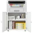 thumbnail image 4 of Kojooin Large Metal Printer Stand with Adjustable Shelf, Mobile Filing Cabinet on Locking Wheels for Home Office Use, 4 of 8