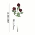 thumbnail image 3 of Artificial 3 Heads Roses Artificial Flower For Home Decoration, 3 of 8