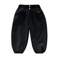 thumbnail image 4 of WEIGFI Child Girls Casual Button Detail Jogger Pants Soft Elastic Waistband Ankle Playwear Comfortable Daily Pants Stretch Knit Trousers Boho Solid Color Slacks, 4 of 5