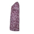 thumbnail image 2 of Sindrella Women's Cotton Blend Snap Front Duster Robe With Pocket - Mauve Hydranges - Medium, 2 of 4