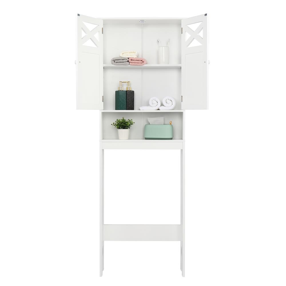 Solirest  Over The Toilet Storage Cabinet,Freestanding Toilet Rack Space Saving Cabinet with 2 Doors & Storage Shelf, Bathroom Cabinet Organizer Rack Over Toilet