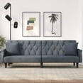 thumbnail image 1 of vidaXL Sofa Bed with Armrests Dark Grey Velvet, 1 of 5