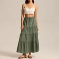 thumbnail image 5 of Womens Maxi Skirts, Elastic High Waist A-Line Tiered, Long Flowy Skirts, Casual Beach & Vacation Wear, 5 of 8