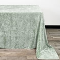 thumbnail image 4 of YOUR CHAIR COVERS - 90 x 132 Inch Rectangular Crushed Velvet Tablecloth for Weddings, Quinceanera, Events or Baby Shower - Sage, 4 of 5