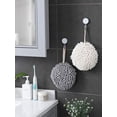 thumbnail image 4 of Set de 2 toallas blancas y grises: seca tus manos al instante y fácilmente con este juego de toallas de baño creativas, juego de 2 toallas de baño decorativas, 4 of 5