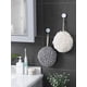 thumbnail image 3 of Toalla de bola difusa (juego de 2) blanca y gris: seque sus manos al instante y cómodamente con este creativo juego de toallas de baño. Toallas decorativas para baño (paquete de 2)., 3 of 5