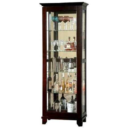 Pemberly Row 5 Shelf Curio Cabinet in Dark Walnut