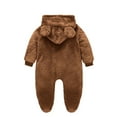 thumbnail image 3 of Hzgobj Newborn Baby Romper Fleece Onesie Jumpsuit Toddler Warm Hooded Outwear Outfits for Infant, 3 of 3