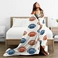 thumbnail image 4 of LNWH American Football Print Art Pattern Throw Blanket, Fluffy Soft Cozy Bed Flange Plush Blankets, 80"x60", 4 of 8