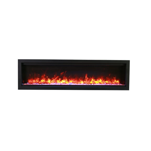 Amantii Symmetry Smart 42" Electric Fireplace 42inch Thin and Linear Fireplace, Wall Mounted & in-Wall Fireplace, Adjustable Flame Colors & Speed, Touch Screen Remote Control, Realistic Flames