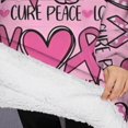 thumbnail image 3 of Oversized Wearable Blanket Hoodie,Pink Breast Cancer and Love Sherpa Blanket Hoodie with Super Pockets,Super Warm Fuzzy Pullover for Women & Men, 3 of 6