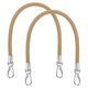 thumbnail image 1 of Uxcell 2 Pcs Correa de bolso trenzada, 55cm 21.7" Correa de bolso de cuero PU para reemplazo de mango de bolso para fabricación de bricolaje de bolso de axila, Albaricoque (Hebilla plateada), 1 of 7