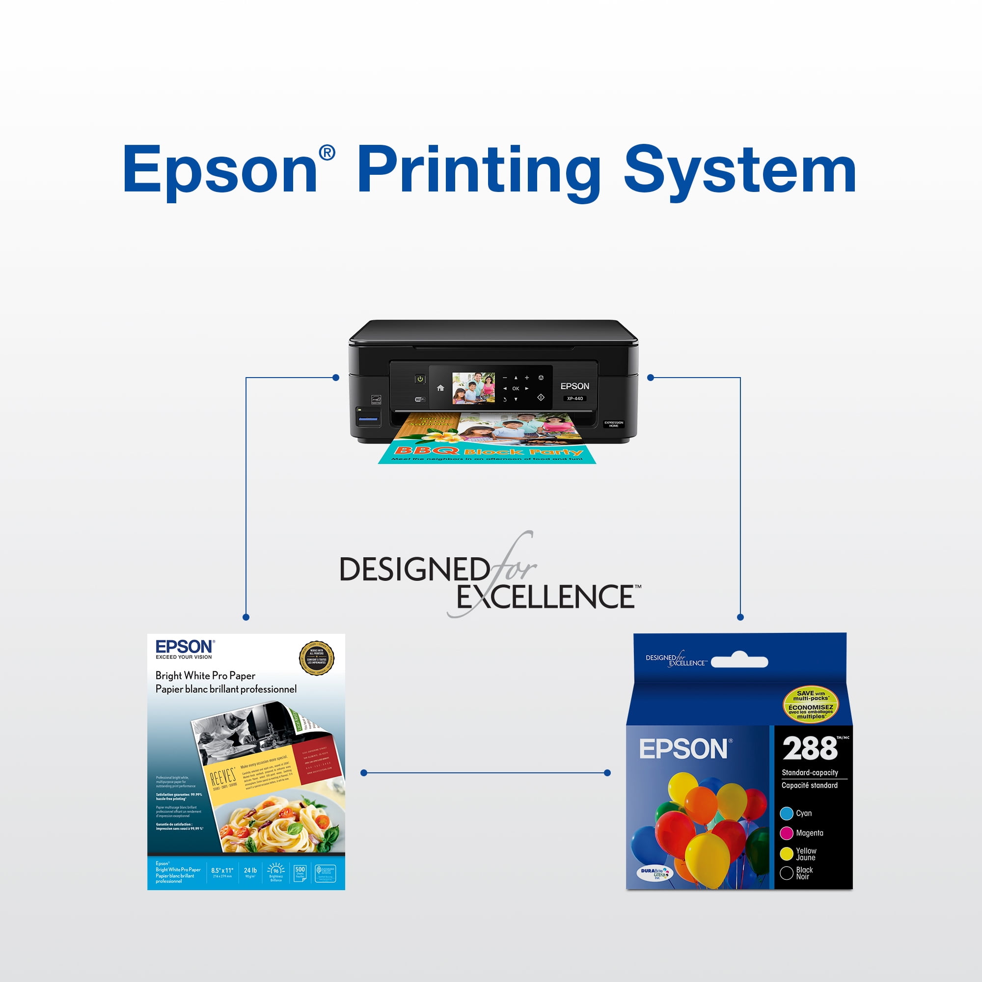 Epson 288 DURABrite Ultra Ink Combo, Black & Color, for XP-330, XP
