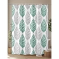thumbnail image 4 of Grey and Shower Curtain, Green Olive Leaf Texture Watercolor Waterproof Shower Curtain Set with 12 Hooks Lightweight Washable Fabric Shower Curtains for Bathroom 48x72 Inches, 4 of 6