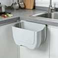 thumbnail image 6 of TanSiDing Foldable Hanging Trash Can for Kitchen Cabinet Door, Wall Mounted Collapsible Garbage Bin, Under Sink Waste Basket for Home Office Bathroom Car Storage, Plastic Silicone Sorting Container, 6 of 6