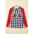 thumbnail image 1 of POGLIP Femmes Arbre de Noël à Carreaux Motif Asymétrique Zip Sweat à Capuche, 1 of 6