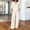*White, variant on ClodeEU Women's 2 Piece Linen Blend Outfit Set, V Neck Roll-Up Sleeve Top and Wide Leg Pants with Pockets for Summer Army Green,Women's Plus L
