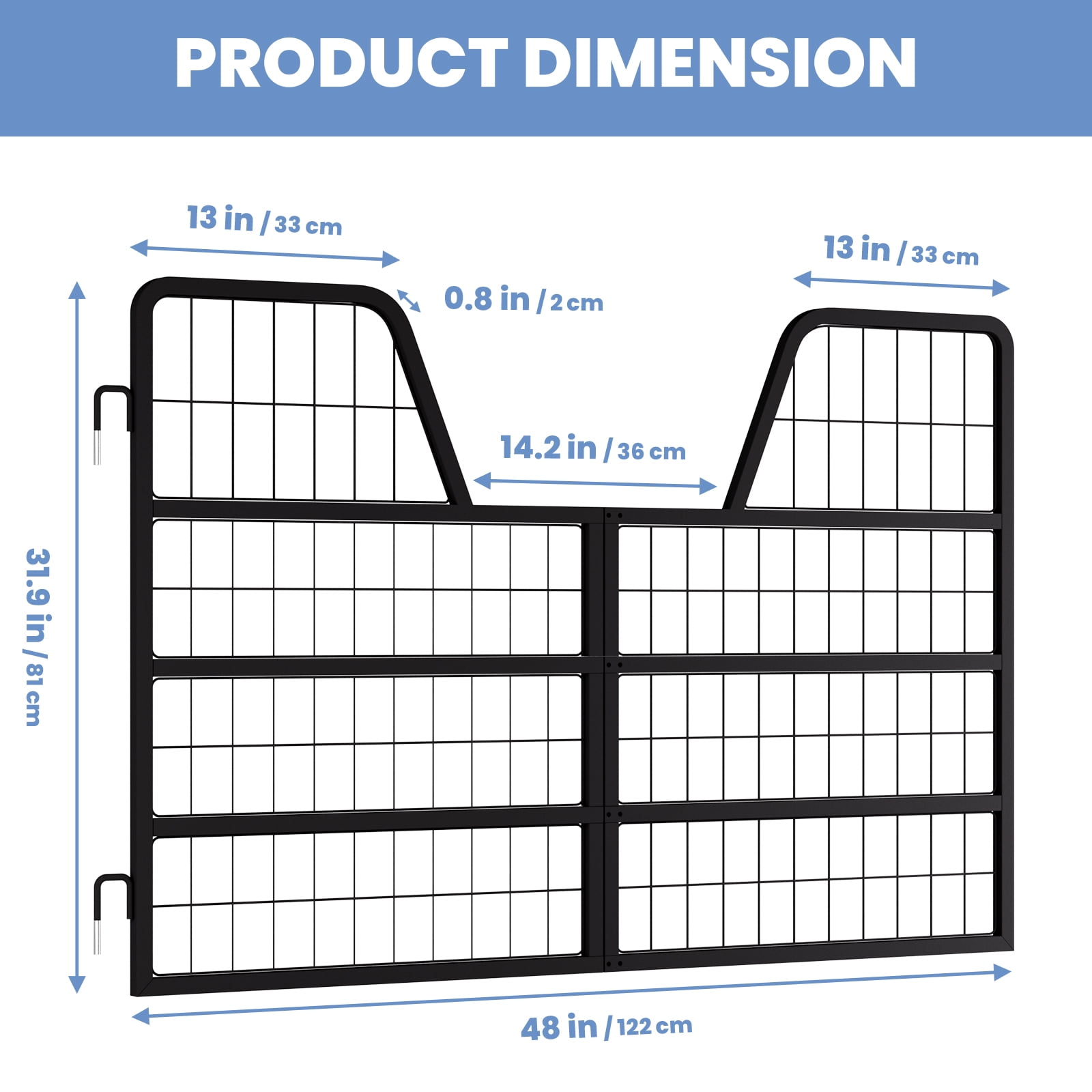 Equine Stall Guard, 48x31.9 Inches Dimensions, Yoke Reinforced Frame, Horse Stall Gate, Livestock Stall Gate, Targeting Standard Stall, Standard Barn Doorway, Horse Stable