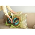 thumbnail image 2 of Ambesonne Colorful Throw Pillow Cover 2 Pack, Peacock Feather Eye, 16", Green Brown Turquoise, 2 of 7