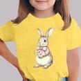 thumbnail image 1 of Blusas y camisas de manga corta con cuello redondo Camiseta estampada de manga corta de Pascua para niños Cuello redondo Manga corta Casual Versátil Para niñas Niños Top de poliéster, 1 of 5