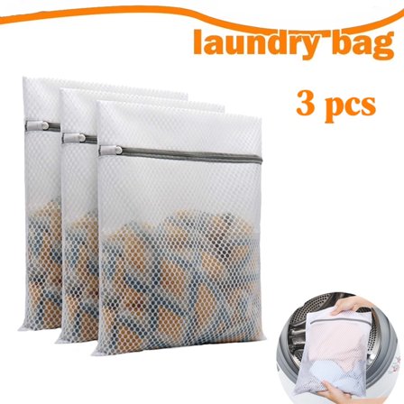 moopom Mesh Laundry Bags, Travel Laundry Bags, 3Pcs Durable Honeycomb Mesh Laundry Bags for Delicates 12 x 16 Inches (3 Medium)