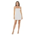 thumbnail image 3 of Women's Off White Sleeveless Midi Cocktail Dress, Spaghetti Strap Sundress, Flared Style, Small Size, 3 of 6