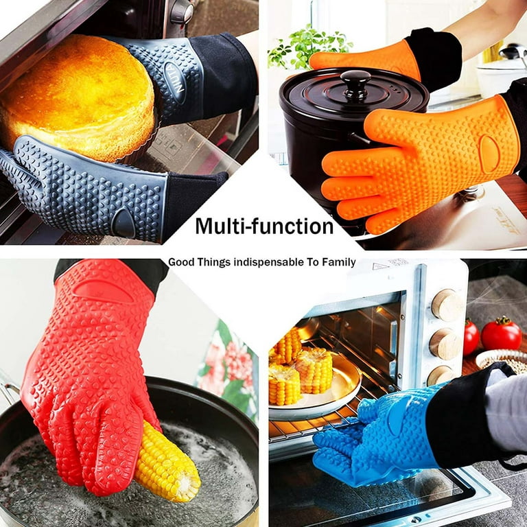 Oil Shield® Heat Resistant Neoprene BAKE Gloves, 450 Degree Temp Rating,  Anti-Microbial Liner, Hang Up Loop, Food Service Safety, Sold by Pair