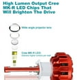 thumbnail image 4 of Spec-D Tuning 2X 9006 Hb4 Cree Mk-R Led Projector Lens Head Lamp Fog Light Bulbs 12V 30W 6000K (Left + Right), 4 of 7