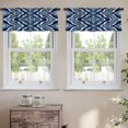 thumbnail image 2 of LALILO Kitchen Curtain Valance Ikat Tie Dye With Stripes And Rod Pocket Window Curtain 52"x 18" Set of 2, 2 of 5