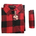 thumbnail image 5 of FANCYINN Women Long Sleeve Plaid Pattern Tunic Tops Shirt Casual Spring Dress Red S, 5 of 6