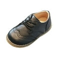 thumbnail image 6 of Dakaela 3T 4T 5T Toddler Boys Girls Dress Shoes Little Kid School Uniform Oxfords Leather Lace up Loafer Flats for Wedding Party Black Size 5.5, 6 of 8