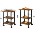 thumbnail image 5 of HOOBRO Printer Stand 3-Tier Height Adjustable Rolling Table Under Desk Home Office BF03PS01, 5 of 7