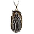 thumbnail image 2 of Ebros Gift Day Of The Dead Santa Muerte Pewter Necklace Our Lady Of Holy Death Lead Free Gold Plated Accessory Jewelry, 2 of 2