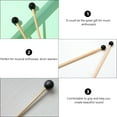 thumbnail image 3 of OFFIGAM 2Pcs Beige Wood Drum Sticks with Rubber Tips for Glockenspiel Xylophone and Musical Instruments, 3 of 8