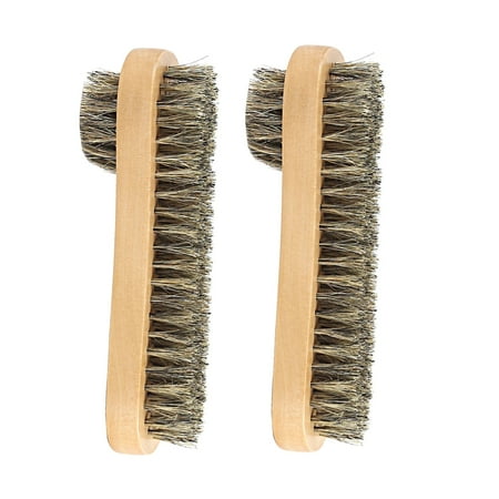 

2pcs Shoe Cleaning Bristle Brushes Double Side Wooden Brushes Multifunctional Brushes Shoe Care Accessories