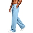 thumbnail image 5 of Resicozy Baggy Sweatpants Men Wide Leg Loose Fit Lounge Gym Solid Casual Joggers Oversized Sweatpant with Pockets Sky Blue S, 5 of 6