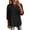 #0053-Black, variant on Peplum Blouses for Women Mandarin Collar 3/4 Sleeve with Partial Button Front Casual Tops Boho Summer Style Lightweight Breathable Relaxed-Fit Tops Gift