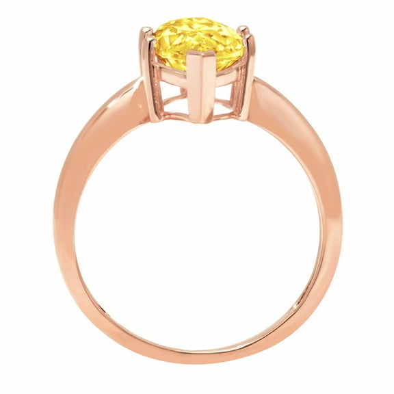 2.5 ct Marquise Cut Simulated Yellow Diamond Solitaire Engagement Ring for Women in 18K Rose Gold