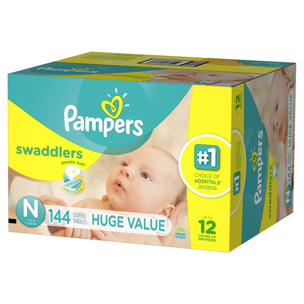 Pampers Swaddlers Newborn Diapers Size N 144 count