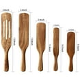 thumbnail image 7 of Ongmies Spurtle Set, Wooden Spurtle Set of 5, Wooden Spoons for Cooking, Natural Teak Wooden Spatula for Cooking, Stirring, Mixing, Serving, Sourdough Starter Spatula, 7 of 7