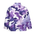 thumbnail image 5 of Uorisanigo Oversized Girls Half Zip Pullover Sweatshirt Kids Long Sleeve Workout Shirts Casual Essentials Purple Camouflage Print Quarter Zipper Hoodies for Fall Winter Spring, 5 of 7
