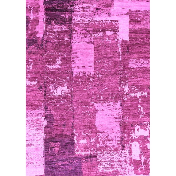 Ahgly Company Indoor Rectangle Patchwork Purple Transitional Area Rugs, 5' x 8'