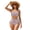 Boho Floral Print with Heart Accents, variant on Cute Ladybug Print High Waisted Bikini Set - Halter Crisscross Back 2 Piece Swimsuit with Drawstring Sides for Summer Beach & Pool Vacations