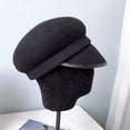 thumbnail image 4 of CoCopeaunt Winter Wool Cap With Duck Tongue, Female Minority Asymmetrical Military Cap, Pure Color Felt Hat, Fashion Top Hat, 4 of 6