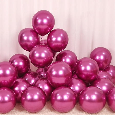 12 Inch 50pcs Latex Metallic Balloons Shiny Thicken Balloon For