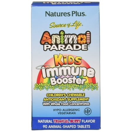 Nature's Plus - Animal Parade Kids Immune Booster Chewable - Tropical Berry Flavor, 90 (Best Immune Booster Supplements For Kids)