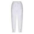 thumbnail image 6 of TYGHBN Women Casual High Waist Pants Drawstring Capri Pants with Pockets Wide Leg Cropped Pants Sweatpants for Women Tall Womens Pants for Work Business Casual Casual Linen Pants for Women plus Size, 6 of 8