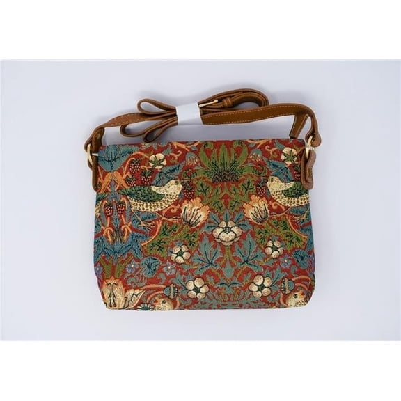 Sinobrite 2718-Strawberry Thief Tapestry Cross-Body Small Purse - Strawberry Thief